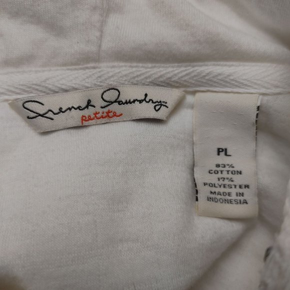 French Laundry Women's Petite White Long Sleeve Ribbed Sweater PL - Picture 3 of 3